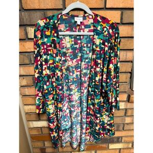 LuLaRoe Multicolor Geometric Pixel Cardigan
